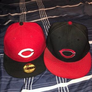 MLB Cincinnati Reds fitted caps duo 7 1/2